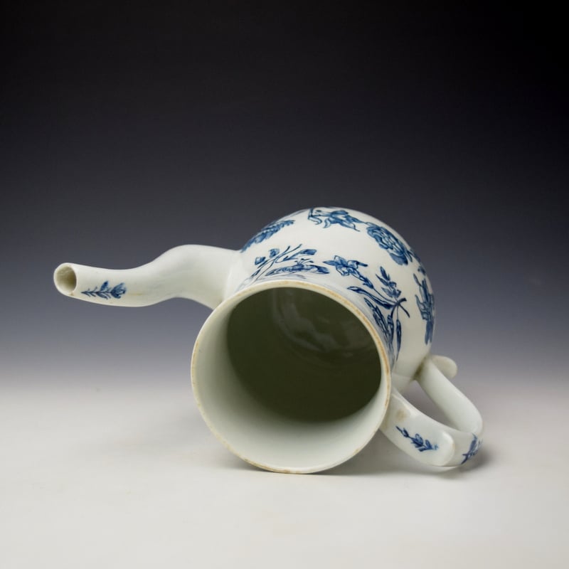 Lowestoft Quad Floral Sprays Pattern Coffee Pot and Cover c1768-70 (5)