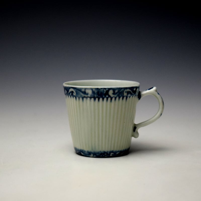 Very Rare Early Ribbed Bucket Shaped Coffee Cup c1762-65