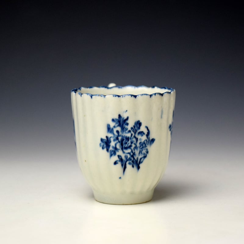 Lowestoft Ribbed Floral Sprays Pattern Coffee Cup c1775-80 (2)