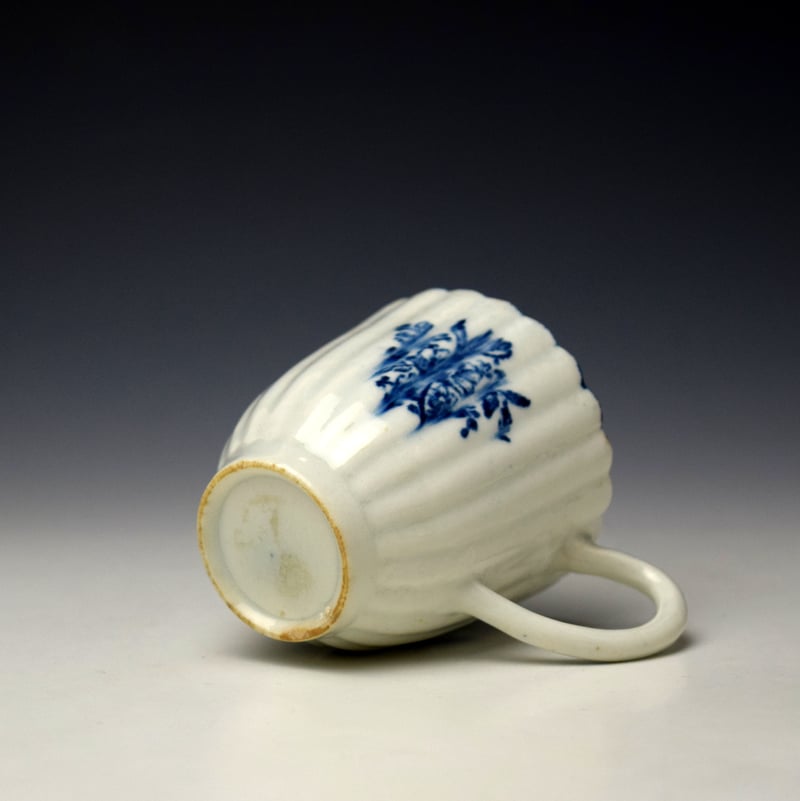 Lowestoft Ribbed Floral Sprays Pattern Coffee Cup c1775-80 (5)