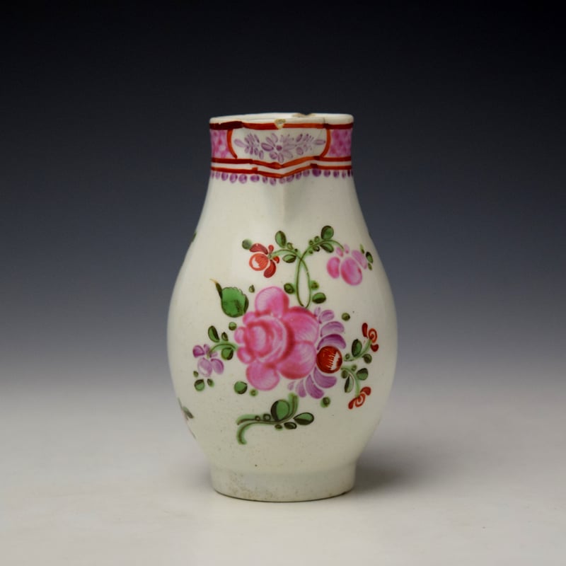 Rose Floral Sprays Pattern Sparrow Beak Jug c1780-85 Ex Geoffrey Sell Collection