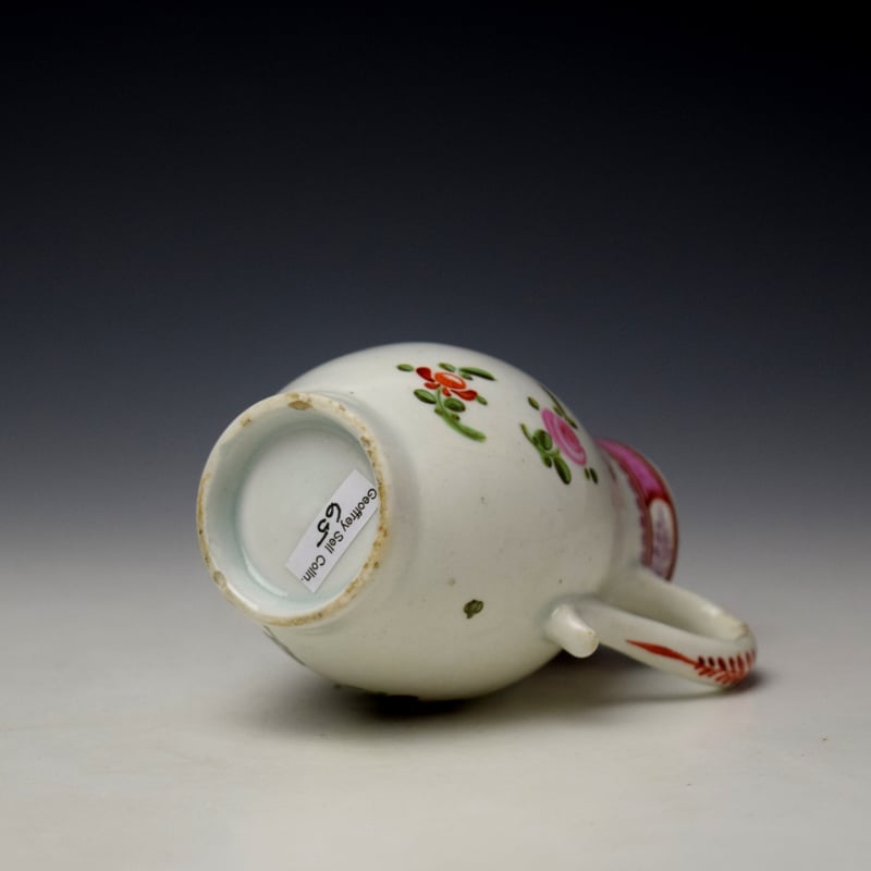 Lowestoft Rose Floral Pattern Sparrow Beak Jug c1780-85 (5)