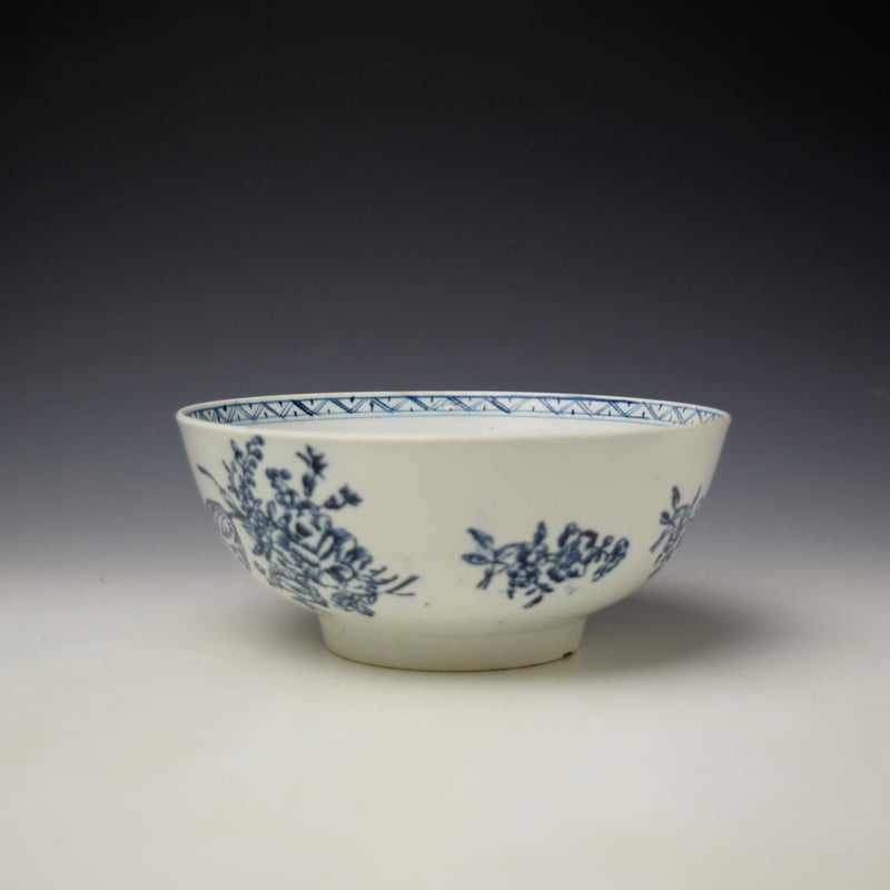 Lowestoft Rose Poppy and Tulip Sprays Pattern Slop Bowl c1770-75 (3)