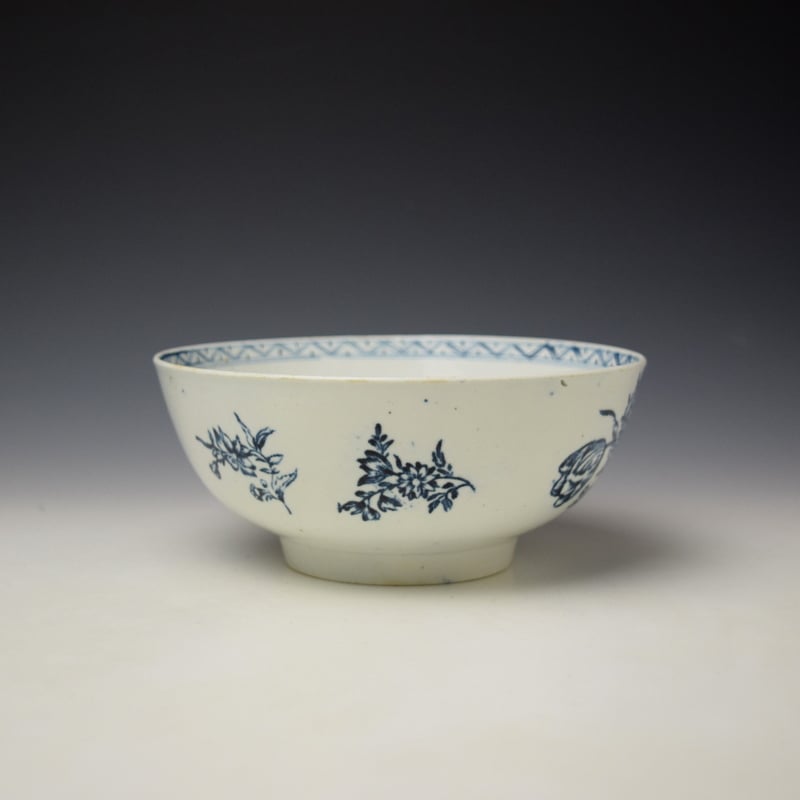 Lowestoft Rose Poppy and Tulip Sprays Pattern Slop Bowl c1770-75 (5)