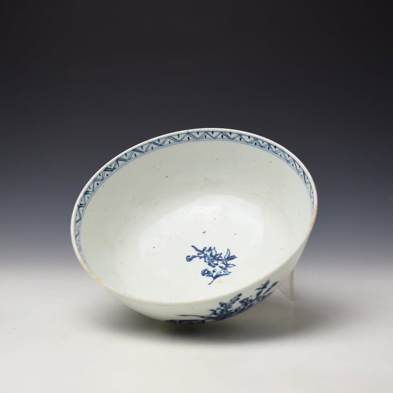 Lowestoft Rose Poppy and Tulip Sprays Pattern Slop Bowl c1770-75 (6)