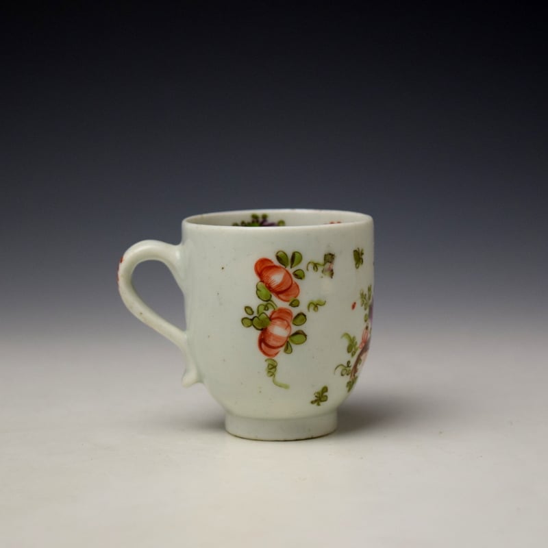 Lowestoft Rose and Cornucopia Pattern Coffee Cup c1780-85 (3)