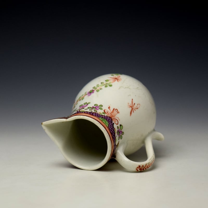 Lowestoft Rose and Floral Garland Pattern Sparrow Beak Jug c1775-85 (6)
