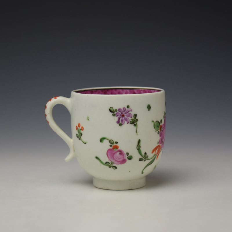 Lowestoft Rose and Floral Sprays Pattern Coffee Cup c1785-90 (2)