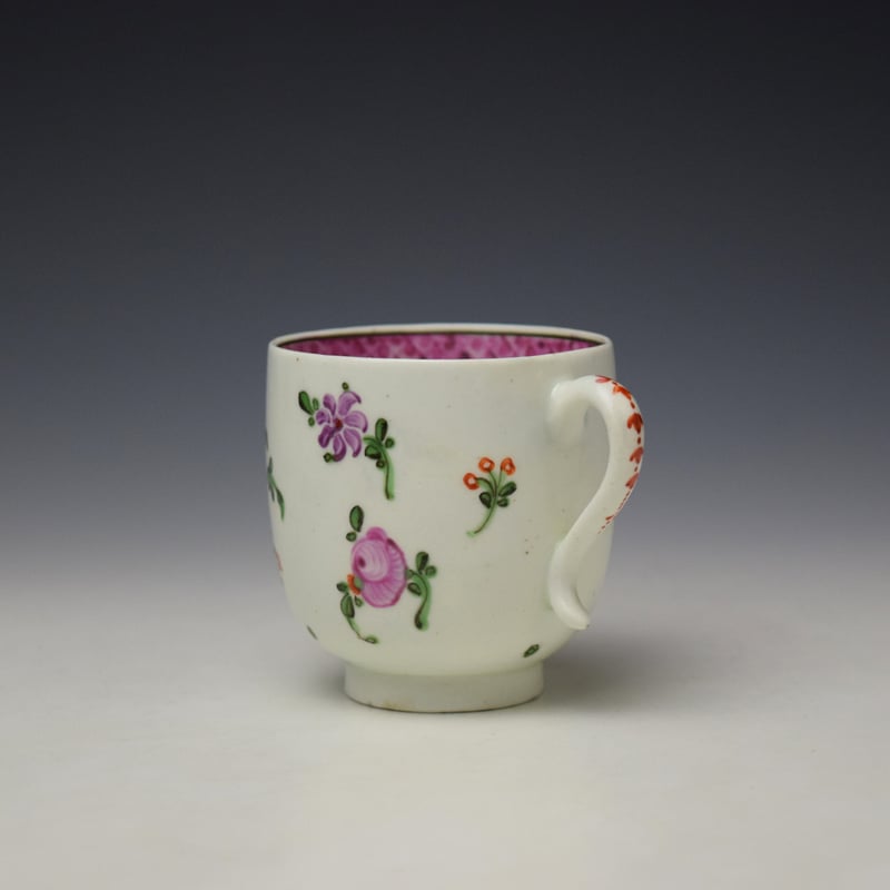 Lowestoft Rose and Floral Sprays Pattern Coffee Cup c1785-90 (4)