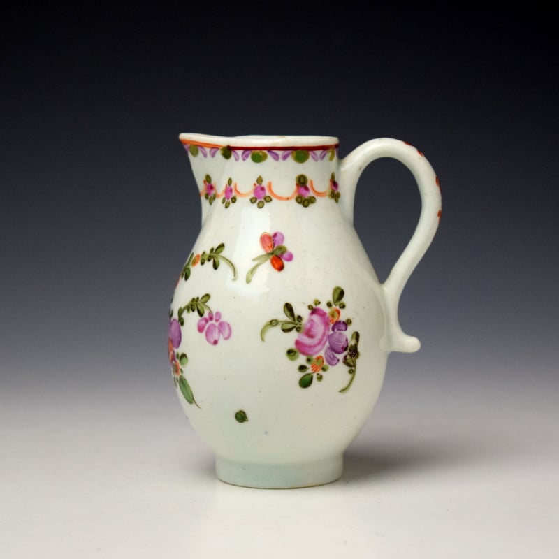 Rose and Floral Sprays Pattern Small Sparrow Beak Jug c1775-80 Robert Woodthorpe-Browne Collection