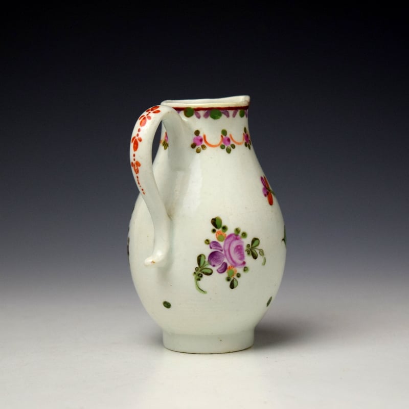 Lowestoft Rose and Floral Sprays Pattern Small Size Sparrow Beak Jug c1775-80 (4)