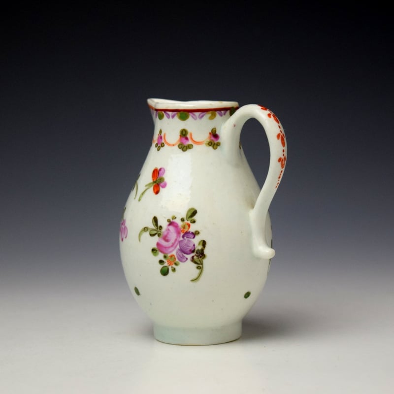 Lowestoft Rose and Floral Sprays Pattern Small Size Sparrow Beak Jug c1775-80 (5)