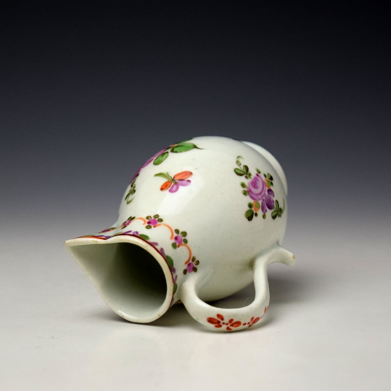 Lowestoft Rose and Floral Sprays Pattern Small Size Sparrow Beak Jug c1775-80 (6)