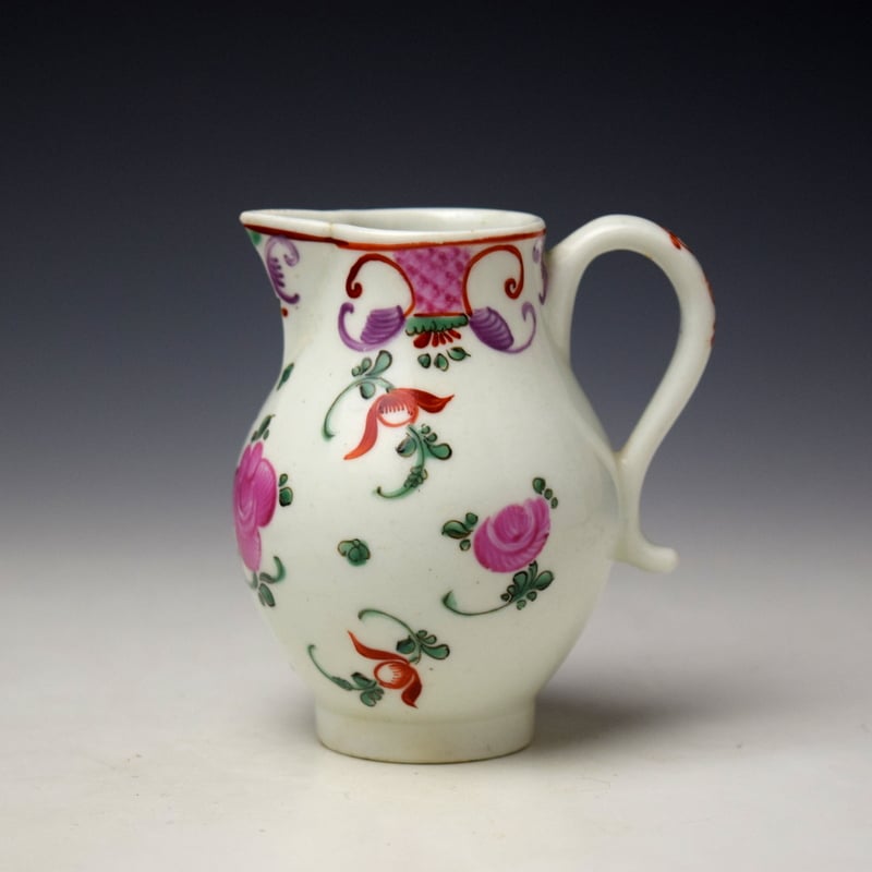 Rose and Floral Sprays Pattern Sparrow Beak Jug c1780-85 Robert Woodthorpe Browne Collection