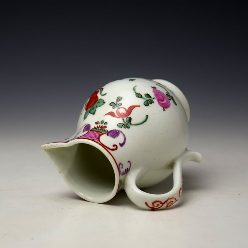 Lowestoft Rose and Floral Sprays Pattern Sparrow Beak Jug c1780-85 (6)