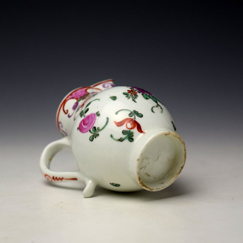 Lowestoft Rose and Floral Sprays Pattern Sparrow Beak Jug c1780-85 (7)