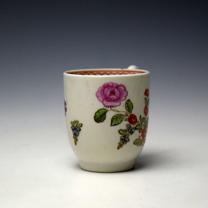 Lowestoft Rose and Floral Sprays Pattern Trio c1775-80 (10)