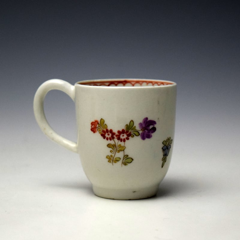 Lowestoft Rose and Floral Sprays Pattern Trio c1775-80 (11)