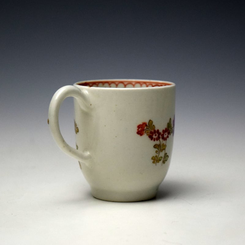 Lowestoft Rose and Floral Sprays Pattern Trio c1775-80 (12)
