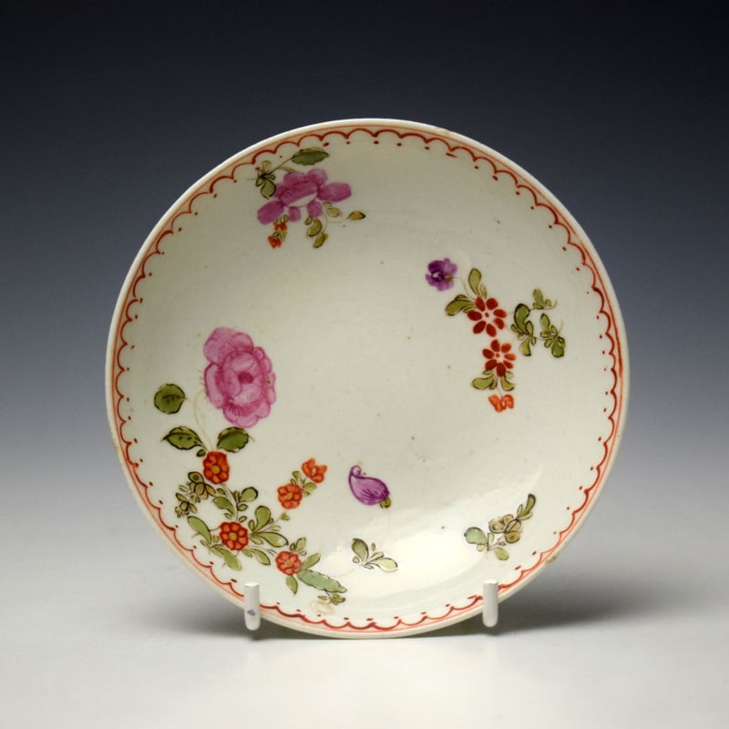 Lowestoft Rose and Floral Sprays Pattern Trio c1775-80 (16)