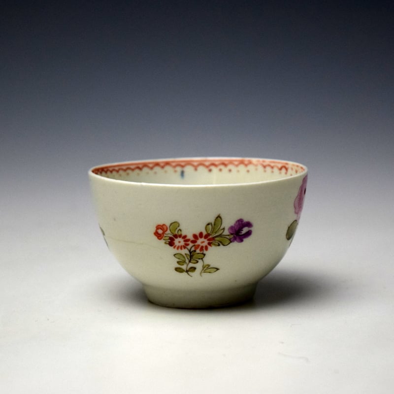 Lowestoft Rose and Floral Sprays Pattern Trio c1775-80 (3)