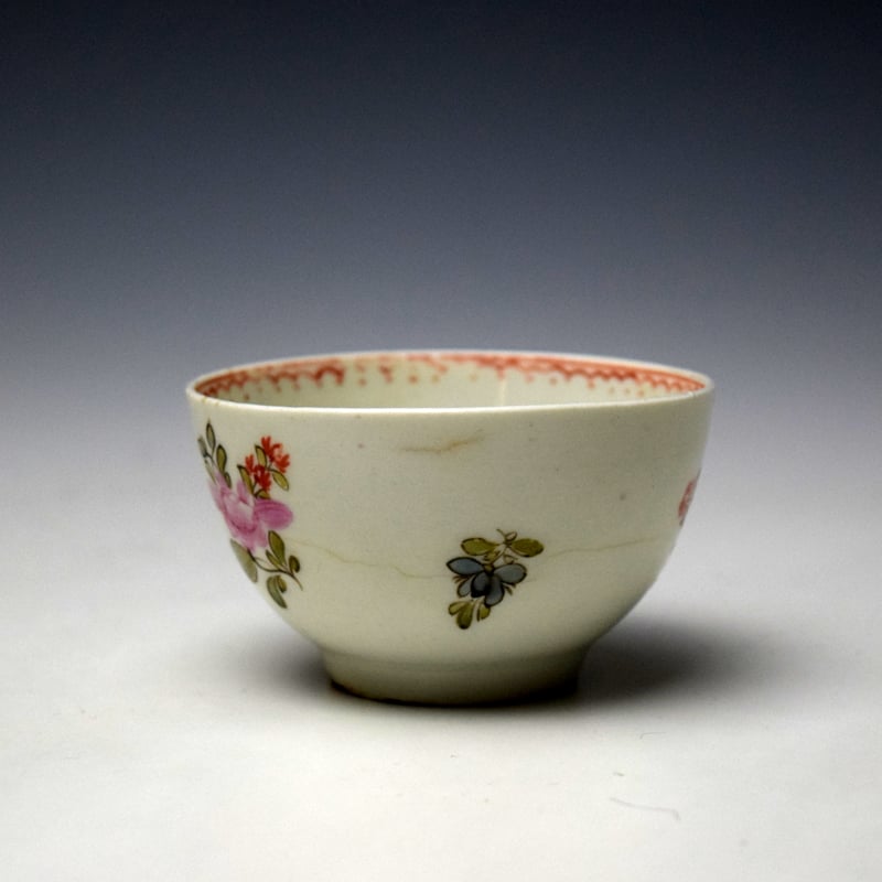 Lowestoft Rose and Floral Sprays Pattern Trio c1775-80 (4)