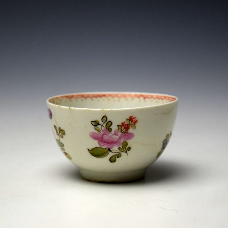 Lowestoft Rose and Floral Sprays Pattern Trio c1775-80 (5)