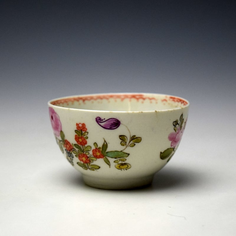 Lowestoft Rose and Floral Sprays Pattern Trio c1775-80 (6)