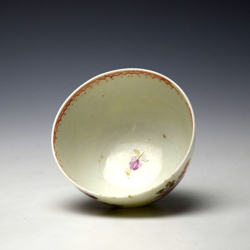 Lowestoft Rose and Floral Sprays Pattern Trio c1775-80 (7)