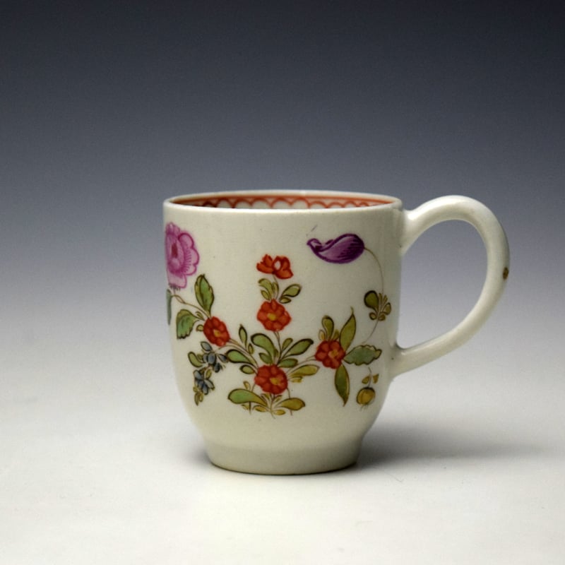Lowestoft Rose and Floral Sprays Pattern Trio c1775-80 (9)