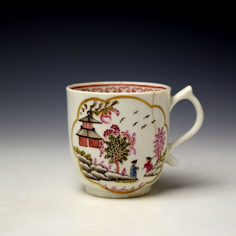 Very Rare Stag Hunt Pattern Coffee Cup c1770-72