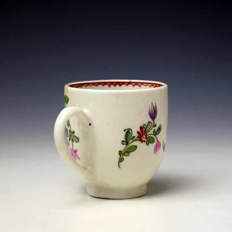 Lowestoft Thomas Rose Pattern Trio c1775-85 (5)