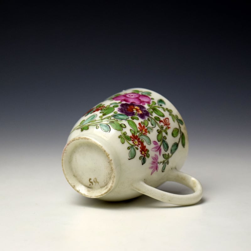 Lowestoft Thomas Rose Pattern Trio c1775-85 (7)