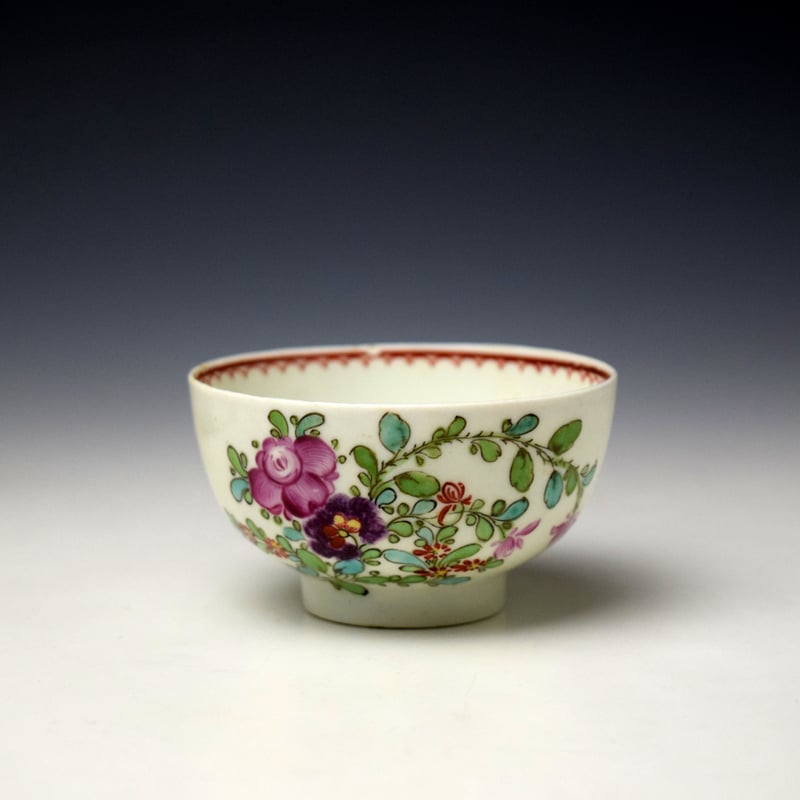 Lowestoft Thomas Rose Pattern Trio c1775-85 (8)
