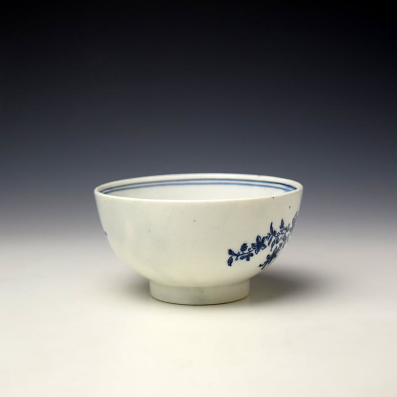 Lowestoft Three Flowers Pattern Toy Slop Bowl c1770-80 (2)