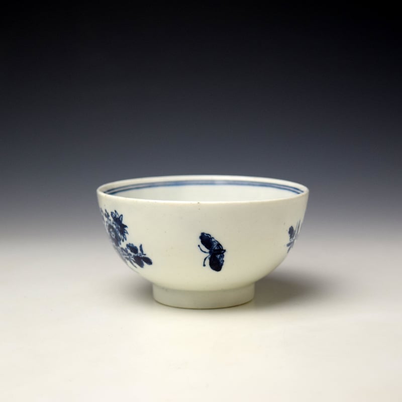 Lowestoft Three Flowers Pattern Toy Slop Bowl c1770-80 (4)