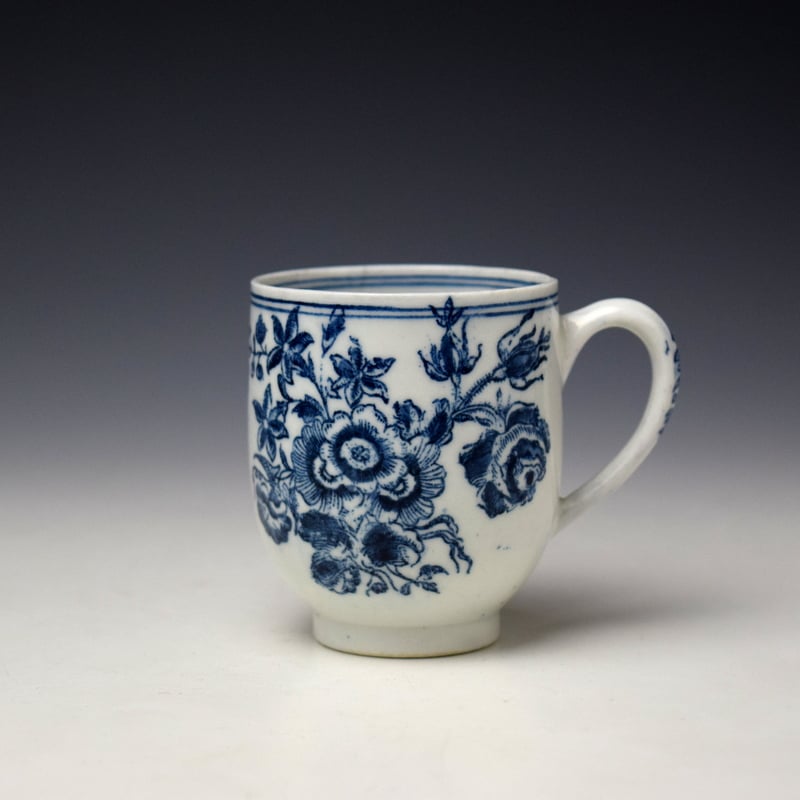 Lowestoft Three Flowers Pattern Trio c1770-80 (2)