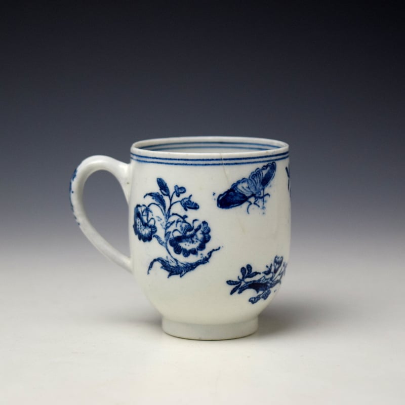 Lowestoft Three Flowers Pattern Trio c1770-80 (4)