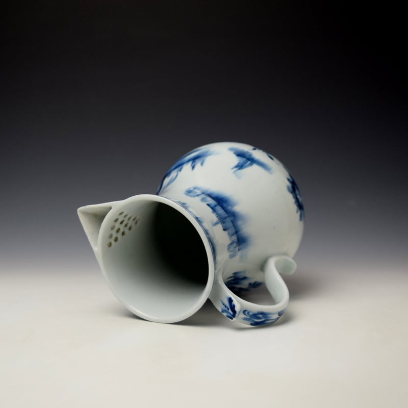 Lowestoft Three Storey Pagoda Pattern Coffee Jug and Cover c1760-62 (7)