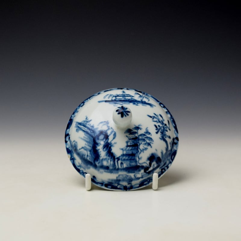 Lowestoft Three Storey Pagoda Pattern Coffee Jug and Cover c1760-62 (9)