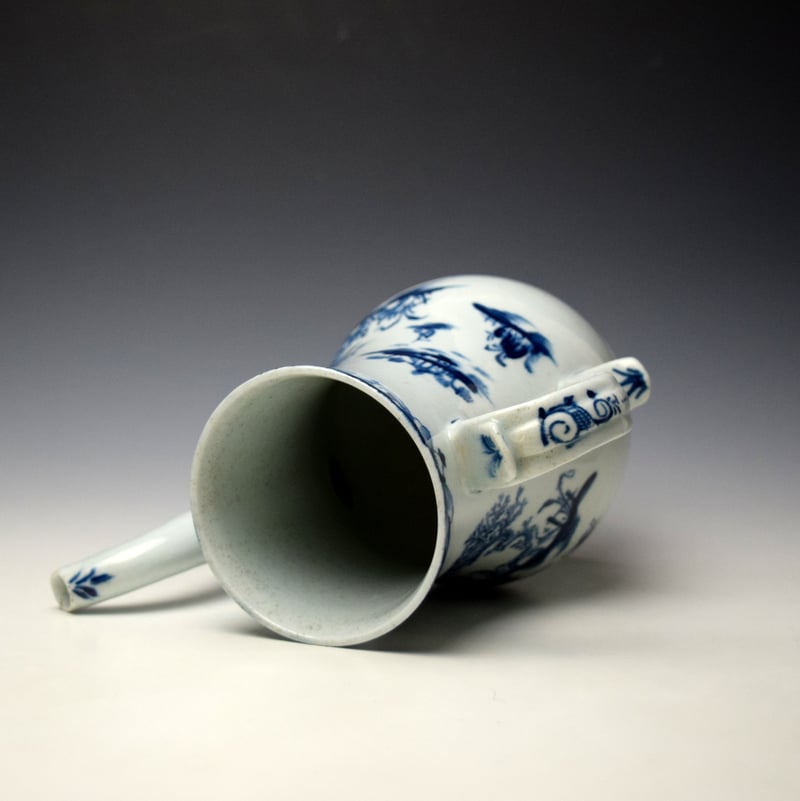 Lowestoft Three Storey Pagoda Pattern Coffee Pot and Cover c1764-68 (7)