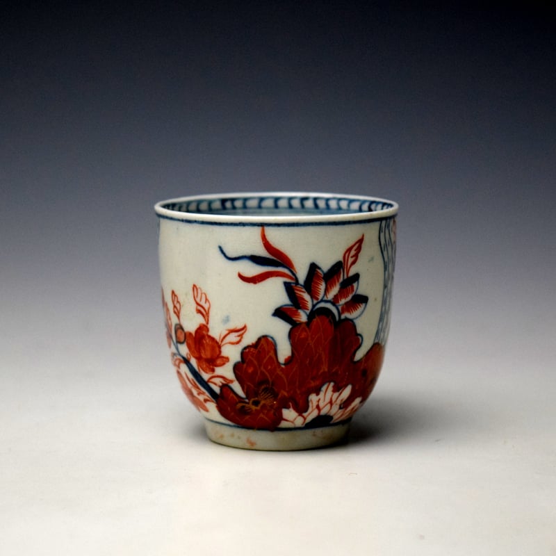 Lowestoft Tobacco Leaf Pattern Coffee Cup and Saucer c1775-80 (3)