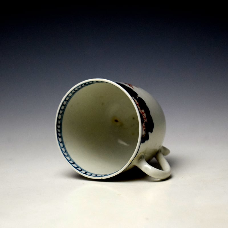 Lowestoft Tobacco Leaf Pattern Coffee Cup and Saucer c1775-80 (7)