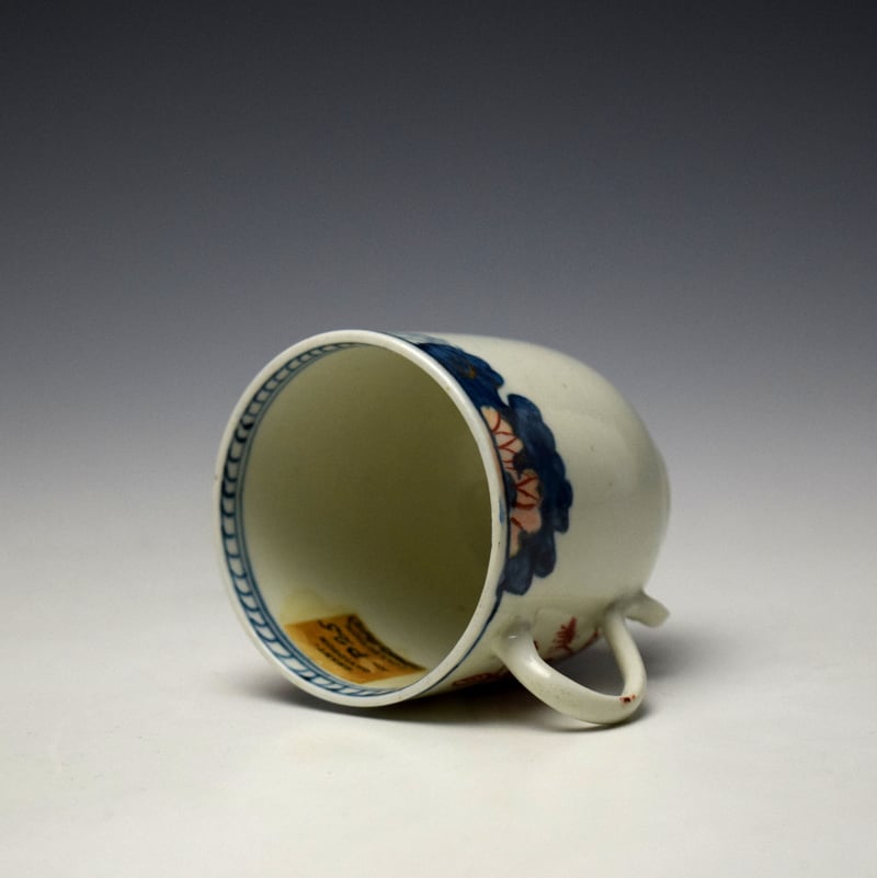 Lowestoft Tobacco Leaf Pattern Coffee Cup and Saucer c1780-85 (7)