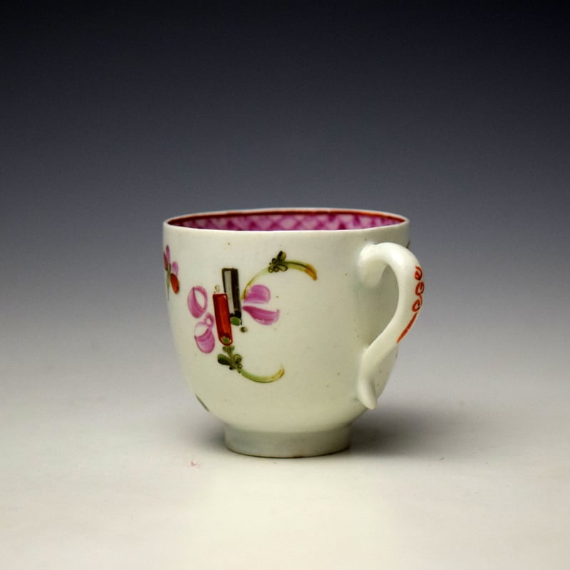 Lowestoft Top Hat Pattern Coffee Cup c1780-85 (4)