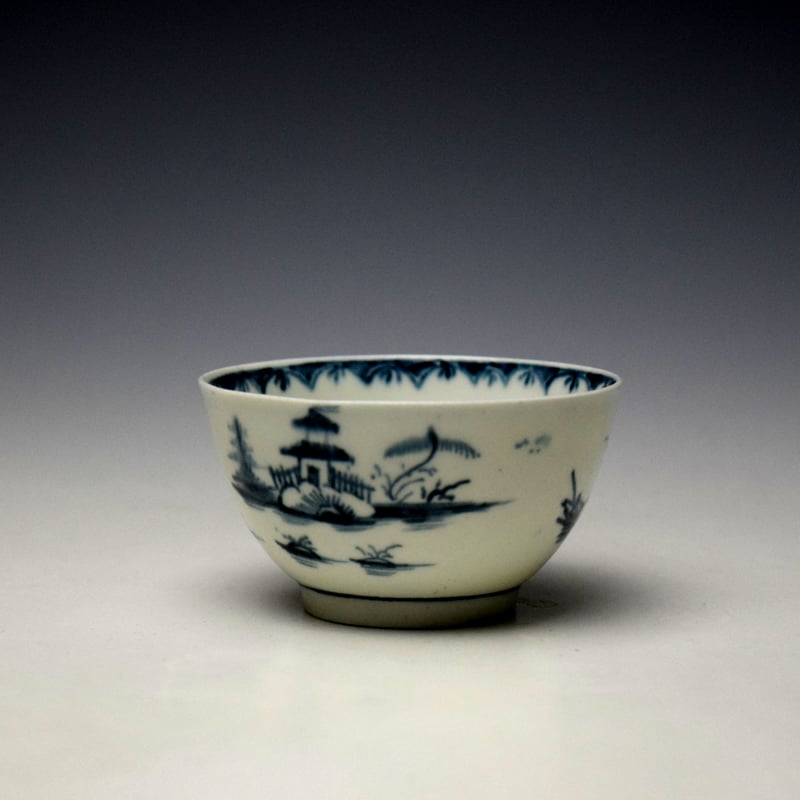 Lowestoft Trellis Fence and Pagoda Pattern Teabowl and Saucer c1767-72 (4)