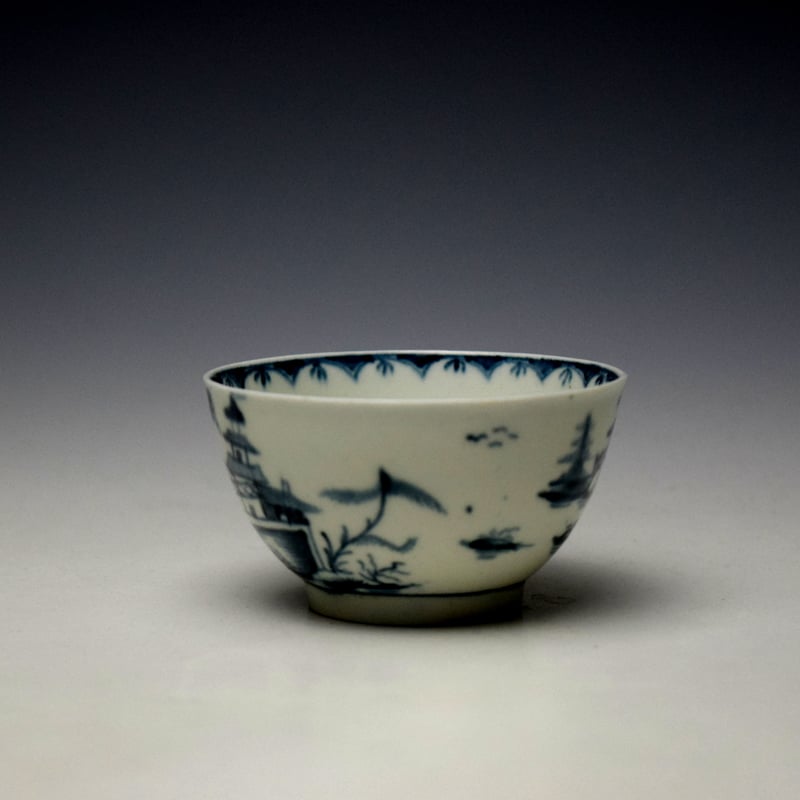 Lowestoft Trellis Fence and Pagoda Pattern Teabowl and Saucer c1767-72 (5)