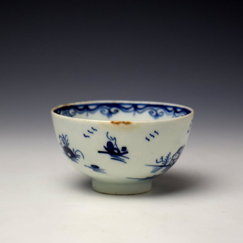Lowestoft Two House and Pagoda Pattern Trio c1785-90 (10)