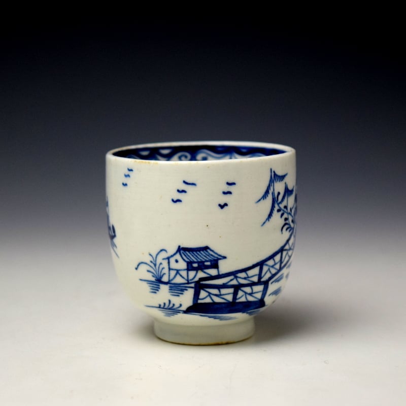 Lowestoft Two House and Pagoda Pattern Trio c1785-90 (3)