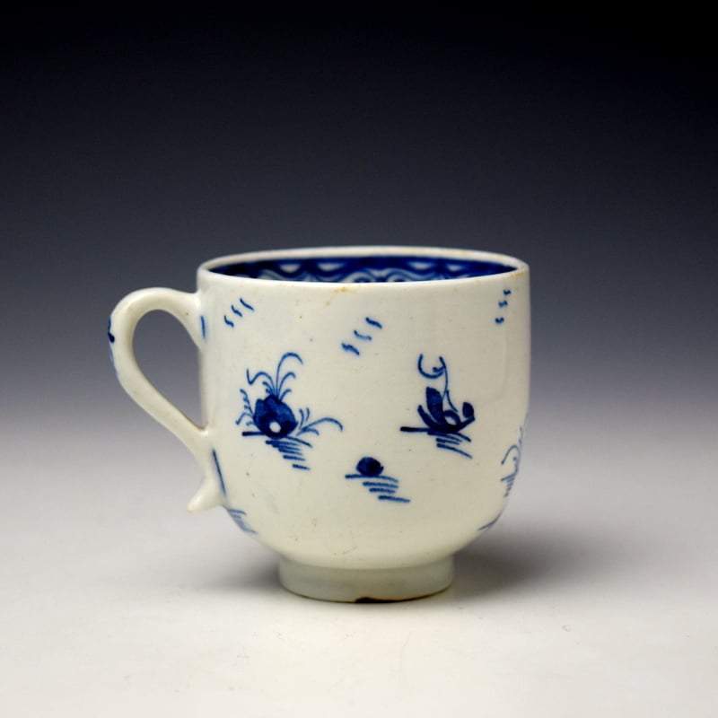 Lowestoft Two House and Pagoda Pattern Trio c1785-90 (4)